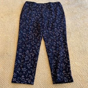 Soft Surroundings black dress pant with damask print, size XL